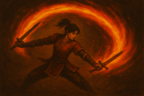 モンハンワイルズ 双剣で六段斬りをしている画像