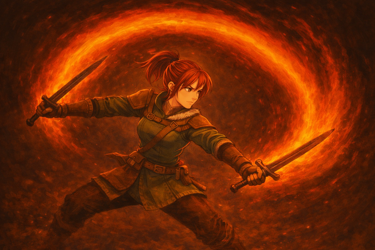 鬼人六段斬りをしているハンター