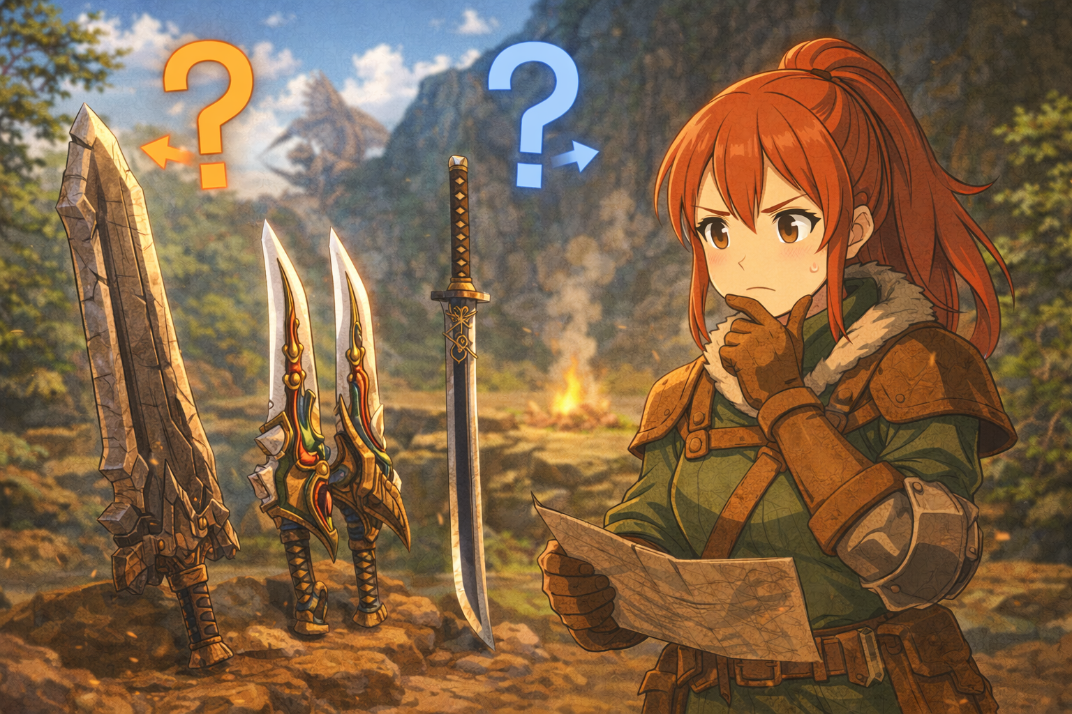 ゴグマジオス戦に向け武器を選んでいるハンター