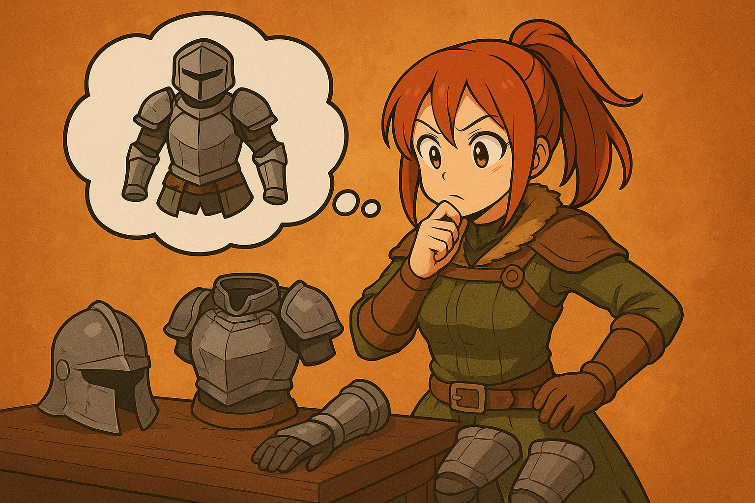 装備選びを悩んでいるハンター