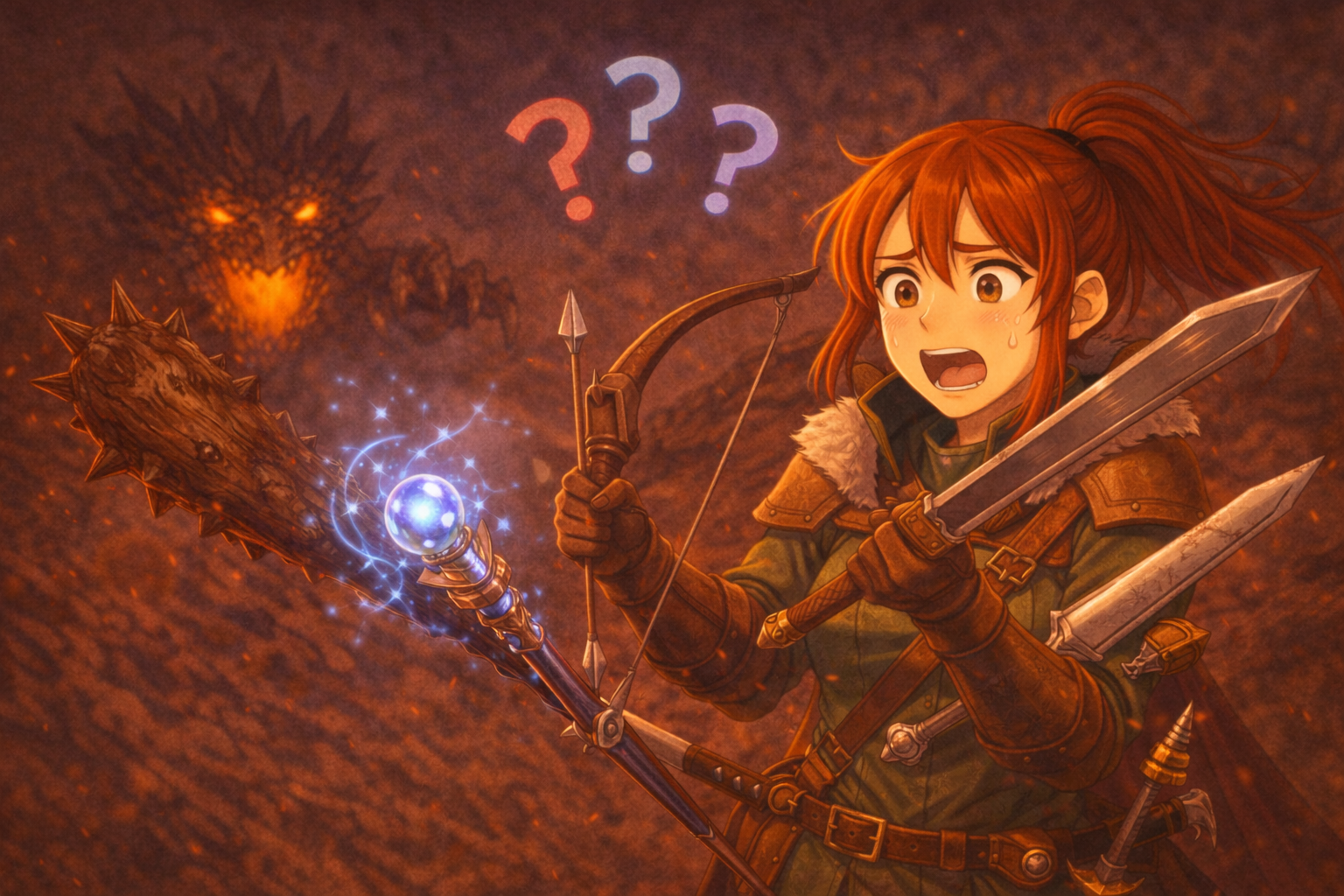 武器をあれもこれもと使おうとするハンター