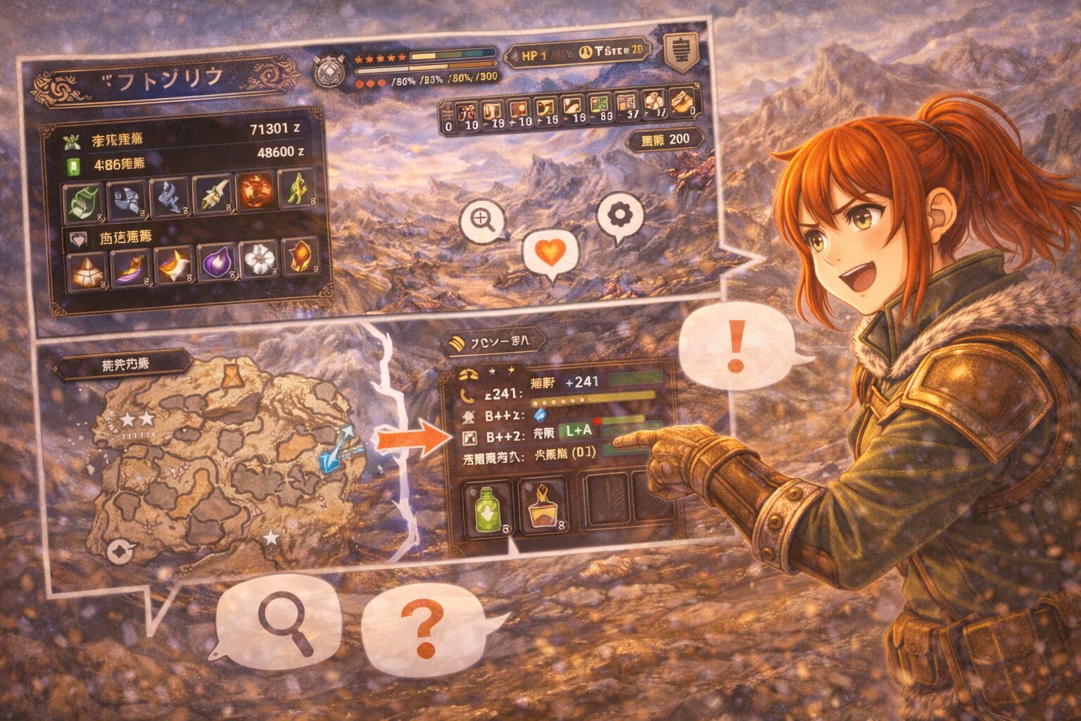 モンハンサンブレイクのUIは見やすくわかりやすい