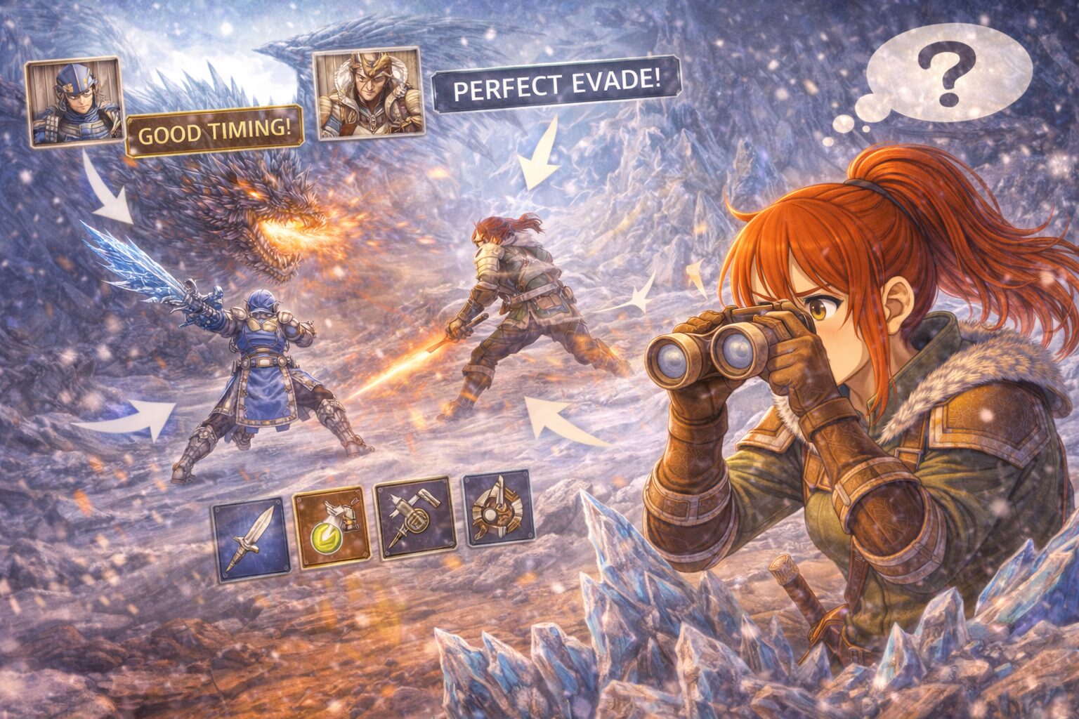 マルチプレイで味方の動きを見ているハンター