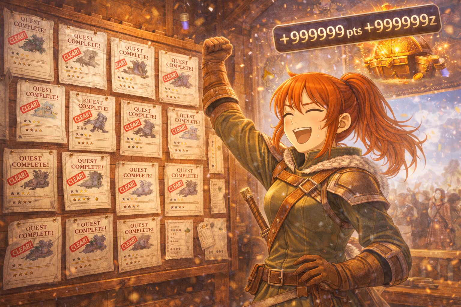 たくさんクエストをこなしているハンター