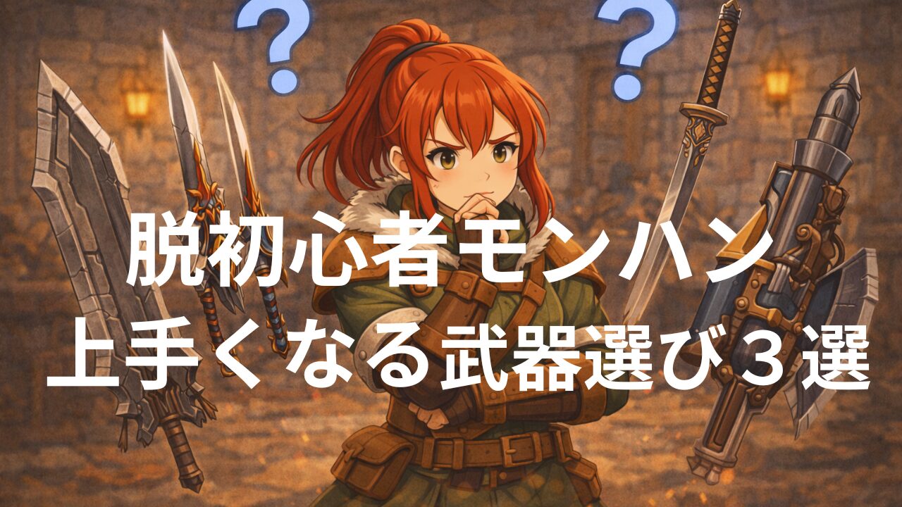 脱初心者モンハンで上手くなる武器選び３選！