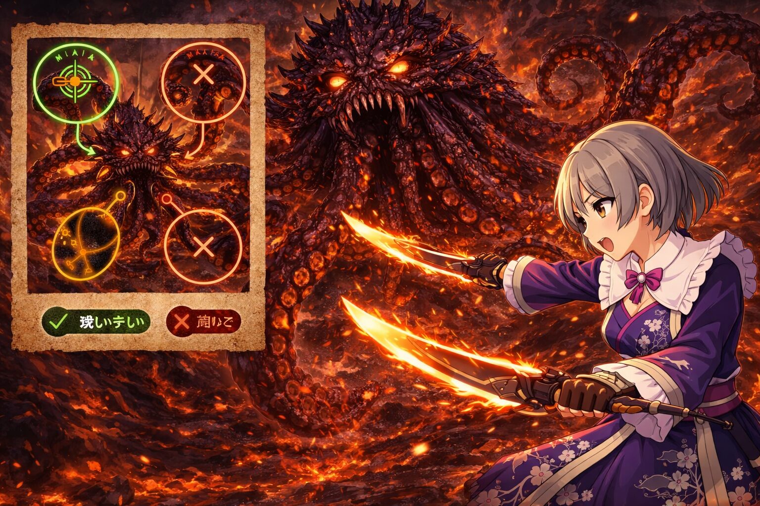 歴戦王ヌエグドラの狙いやすい部位を攻撃しているハンター