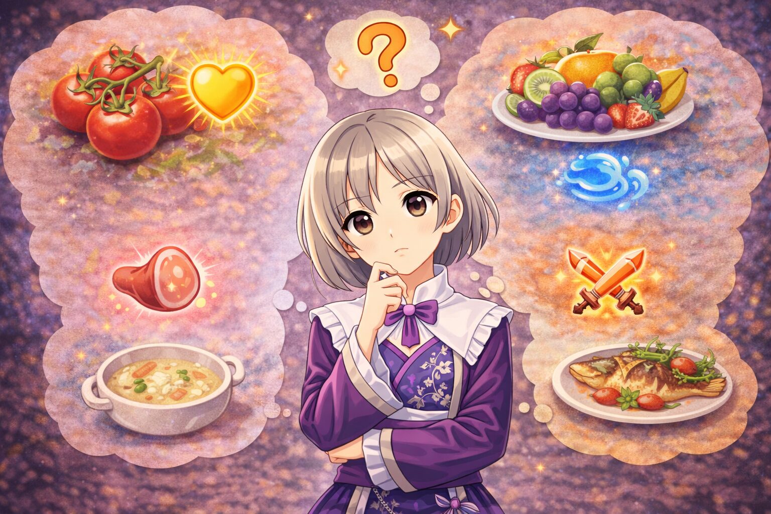 お食事料理で悩んでいるハンター