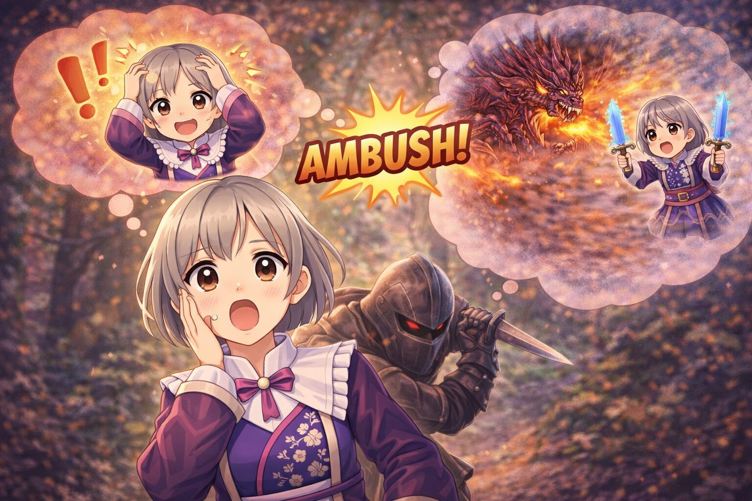 ゾシアに奇襲攻撃をしようとしているハンター