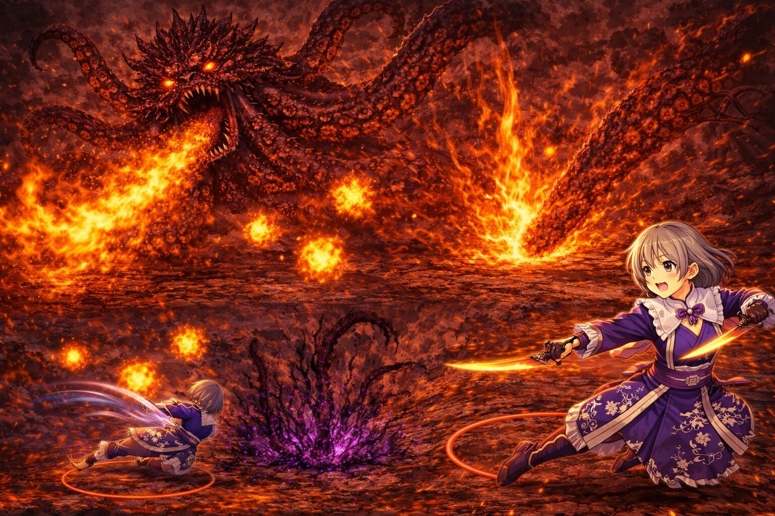 歴戦王ヌエグドラの危険攻撃と回避行動を説明しているハンター