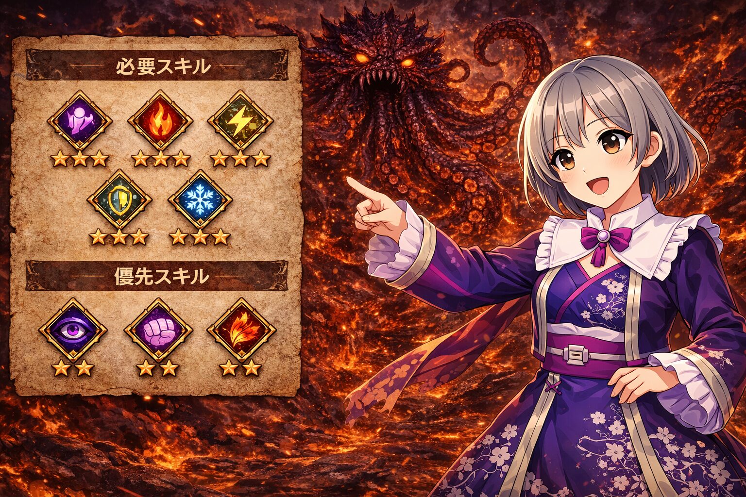 優先スキルを説明しているハンター