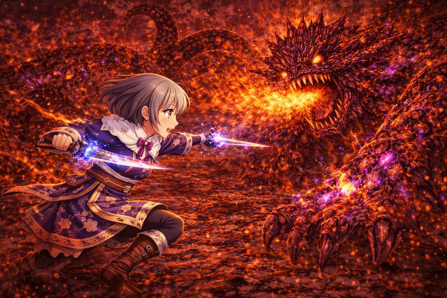 歴戦王ヌエグドラに双剣で立ち回っているハンター