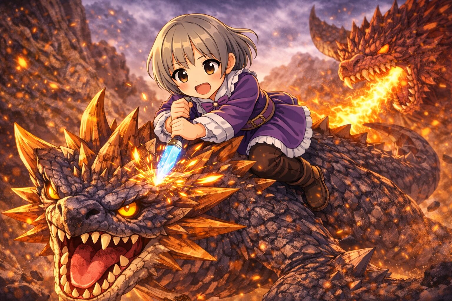 乗り攻撃をしているハンター