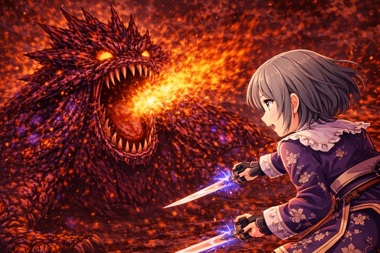 歴戦王ヌエグドラの咆哮を回避を図っているハンター