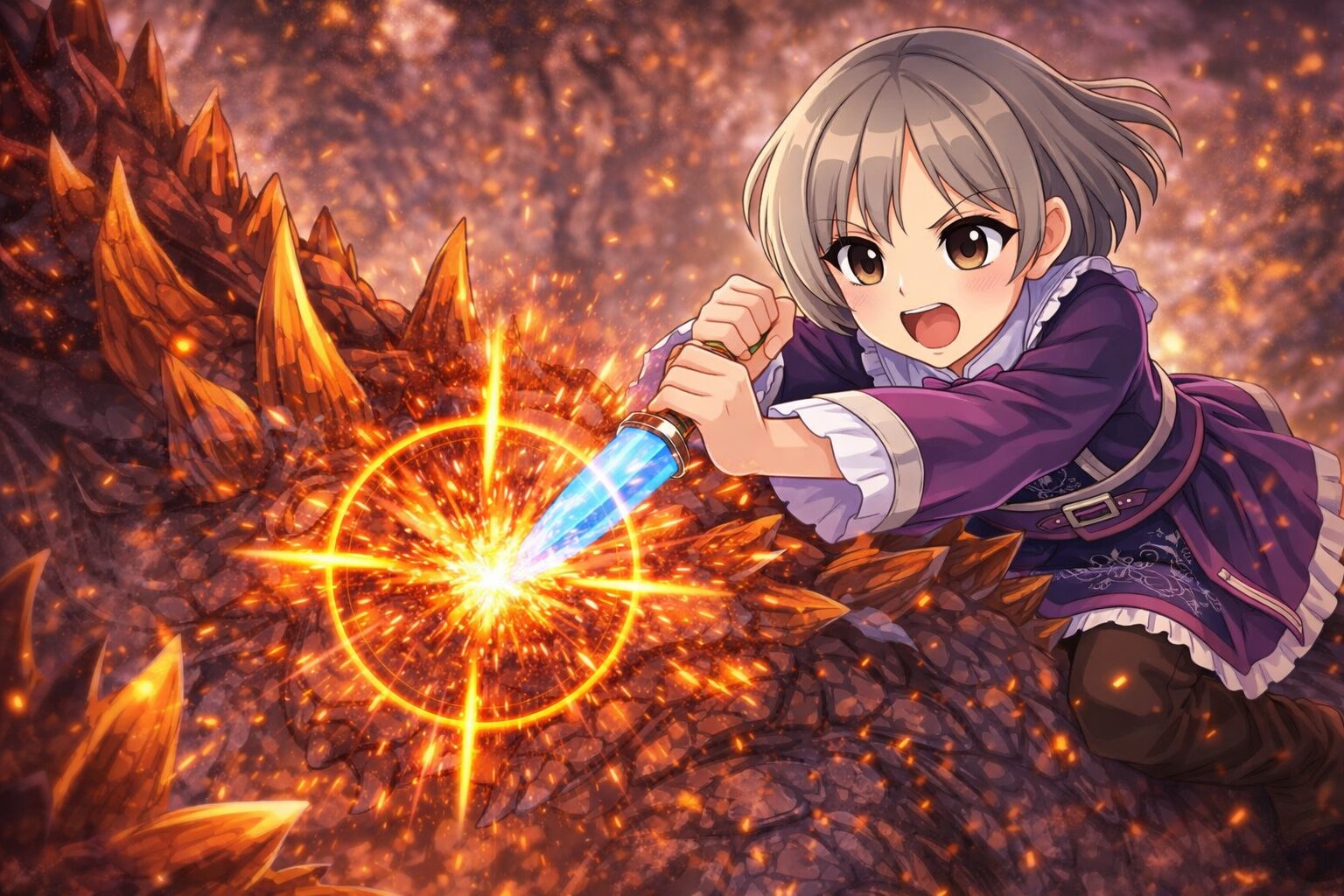 集中弱点攻撃をしているハンター