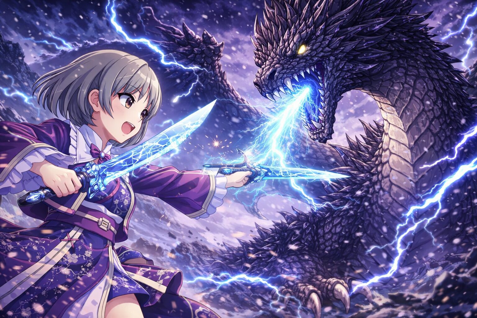 双剣で上手く立ち回っているハンター