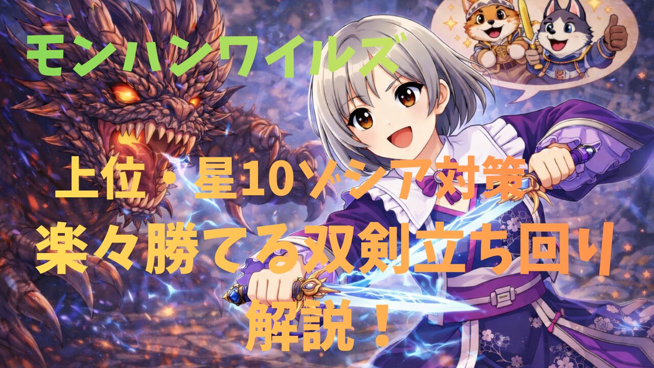 モンハンワイルズ上位・星10ゾシア楽々勝てる双剣立ち回り解説！
