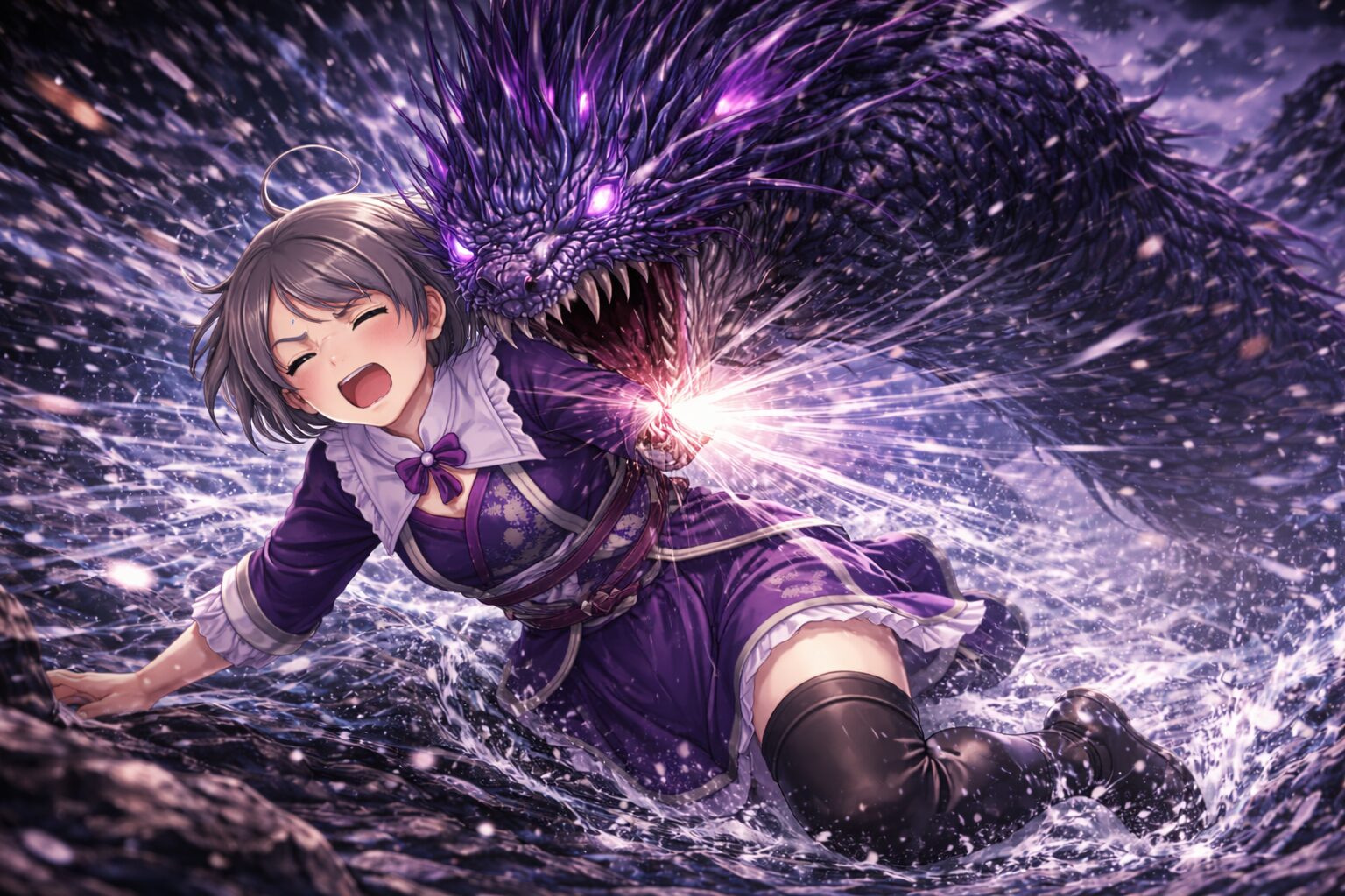 突進攻撃を受けてしまうハンター