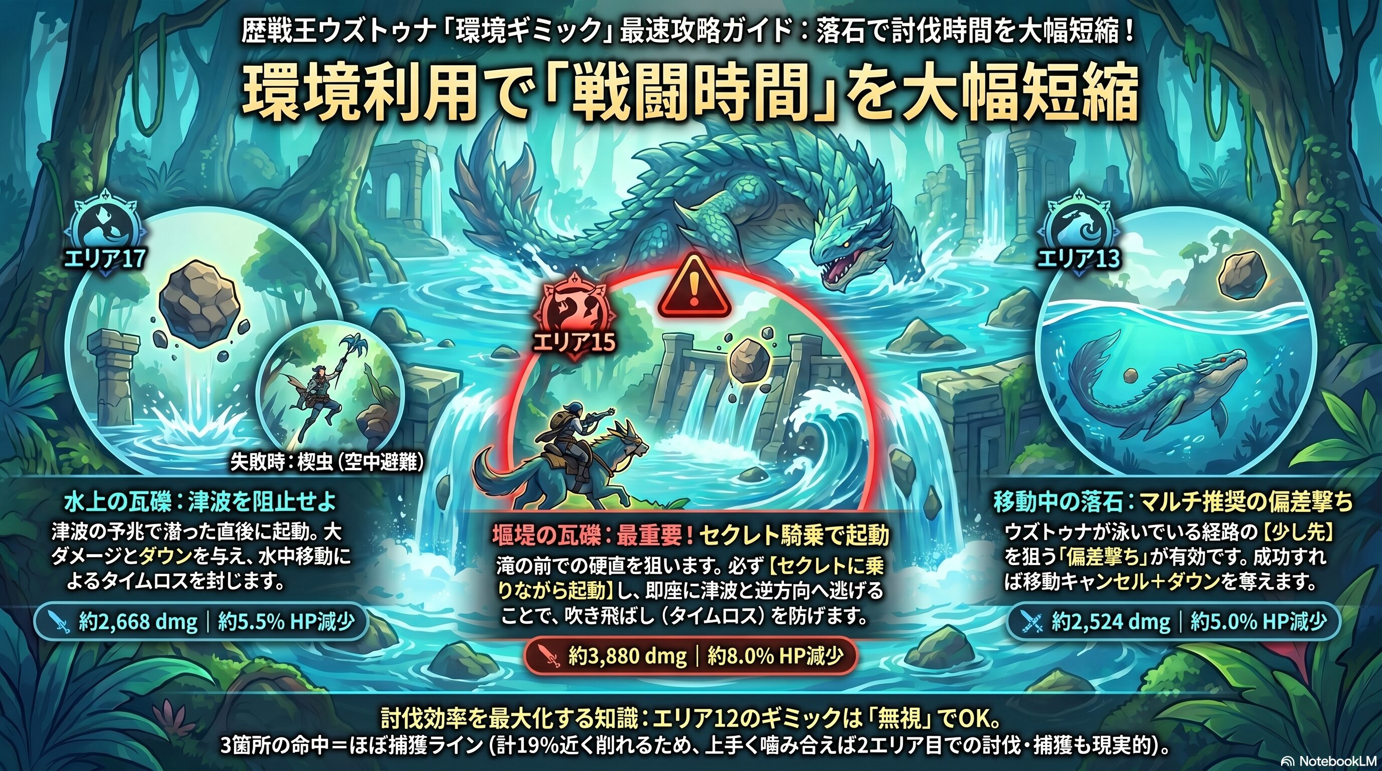 落石ギミックの解説図