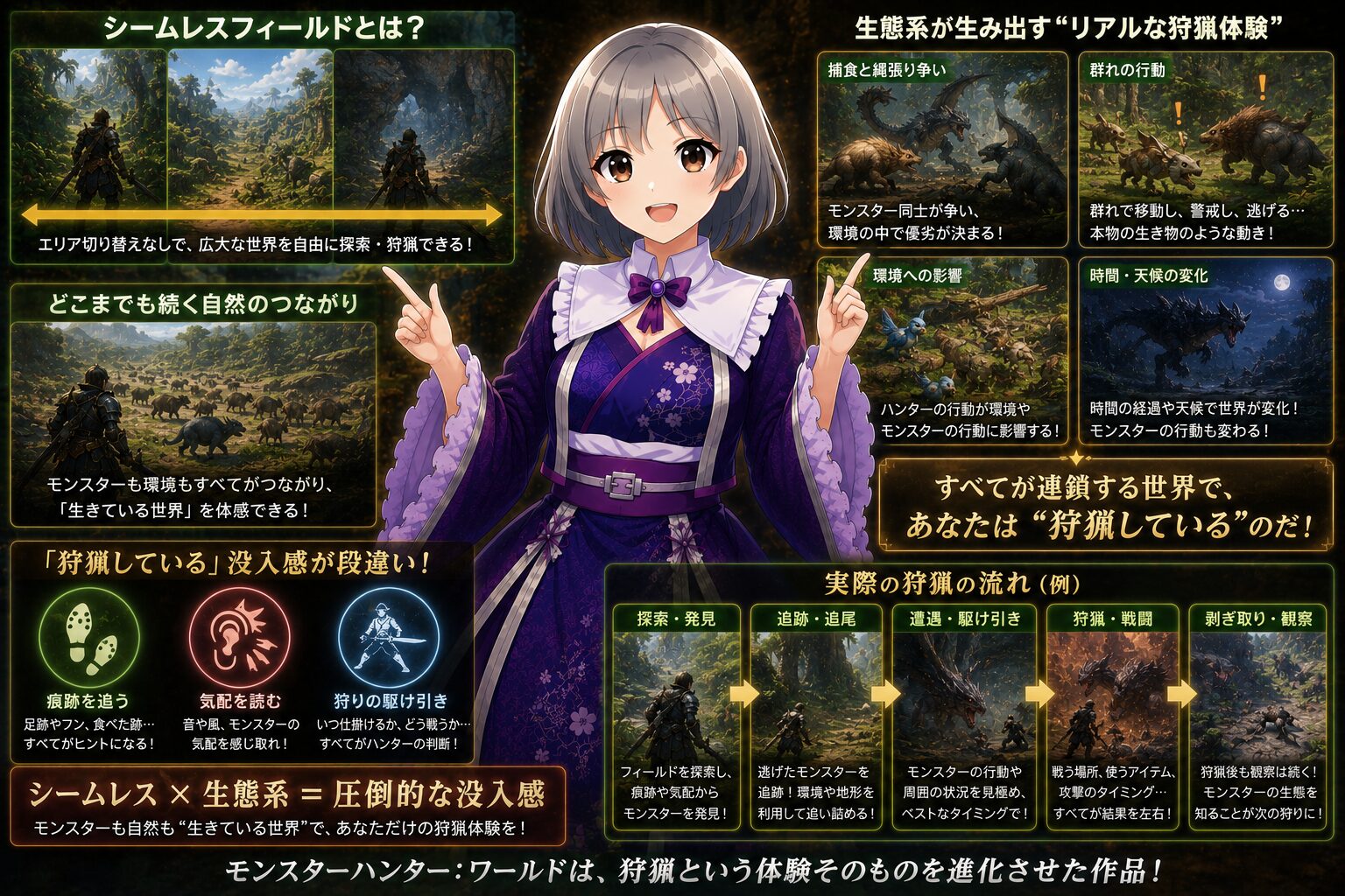 シームレスフィールドと生態系!「狩猟している」没入感が段違いな理由解説しているハンター