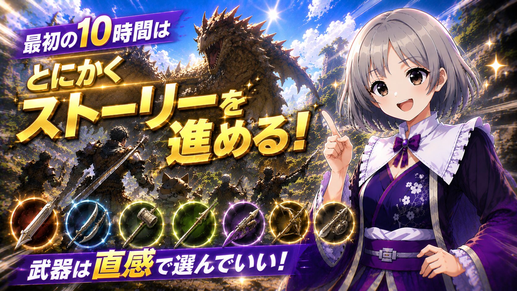 最初の10時間はとにかくストーリーを進める!武器は直感で選んでいい!