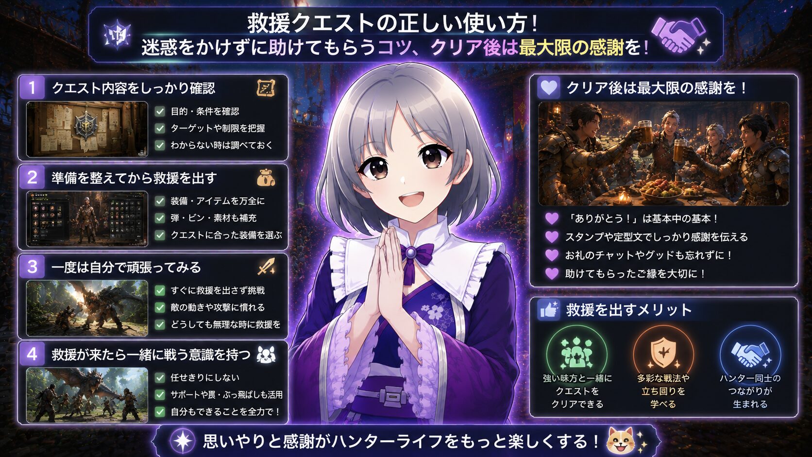 マルチでクリア後は手伝ってくれた人に感謝を伝えよう!