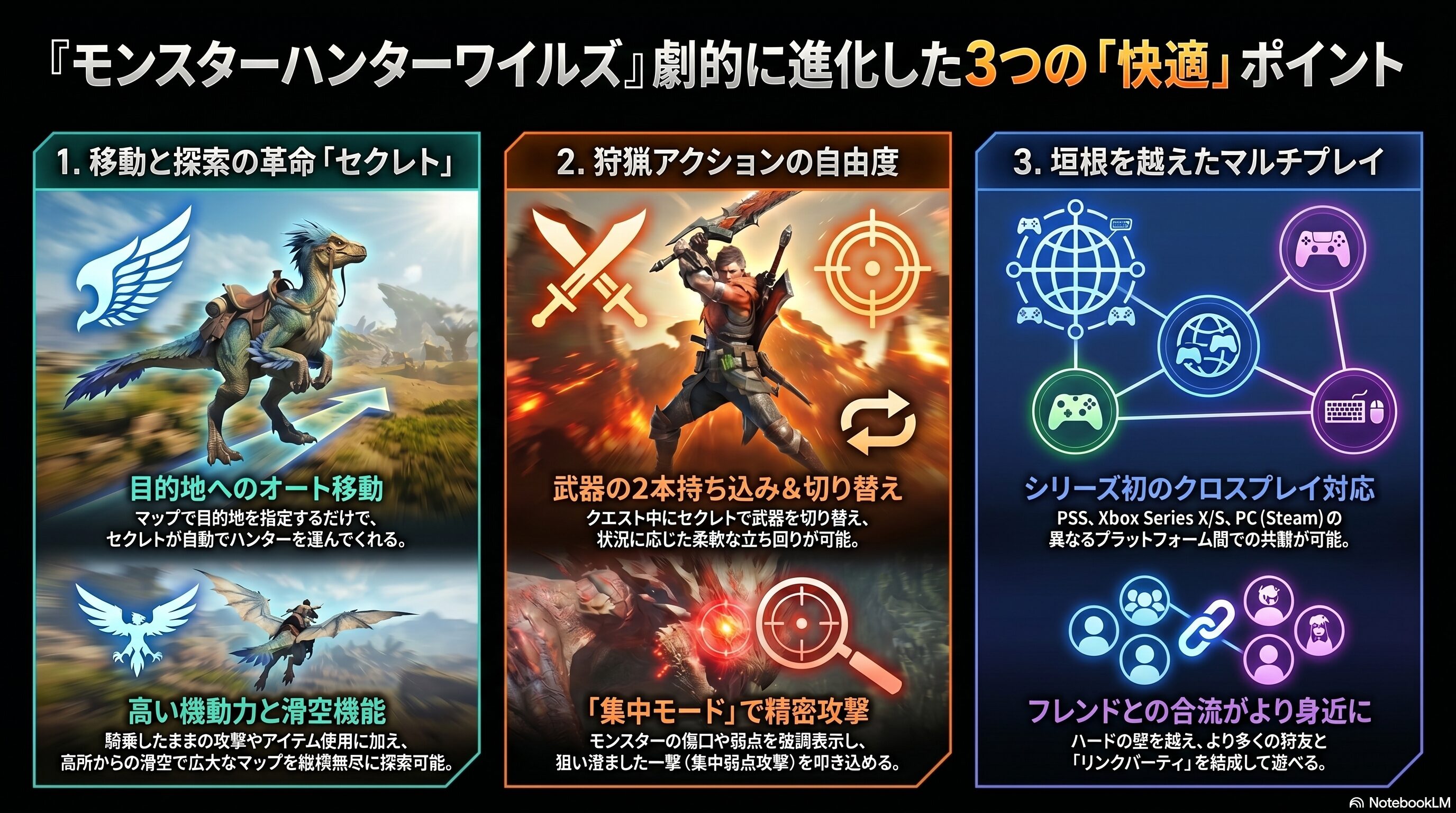 モンハンワイルズから快適になった３つのポイント