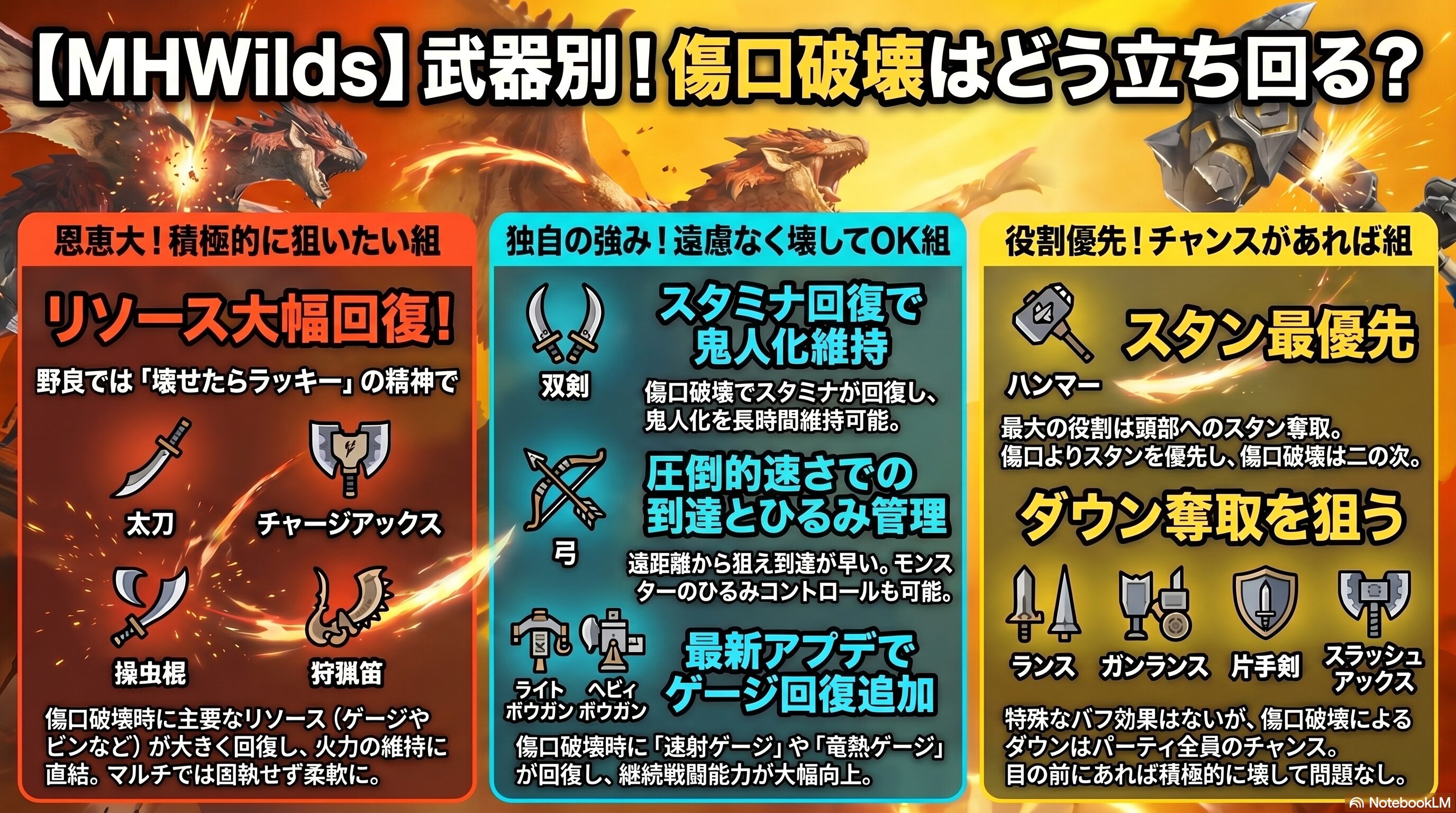 武器別：傷口破壊の立ち回り解説