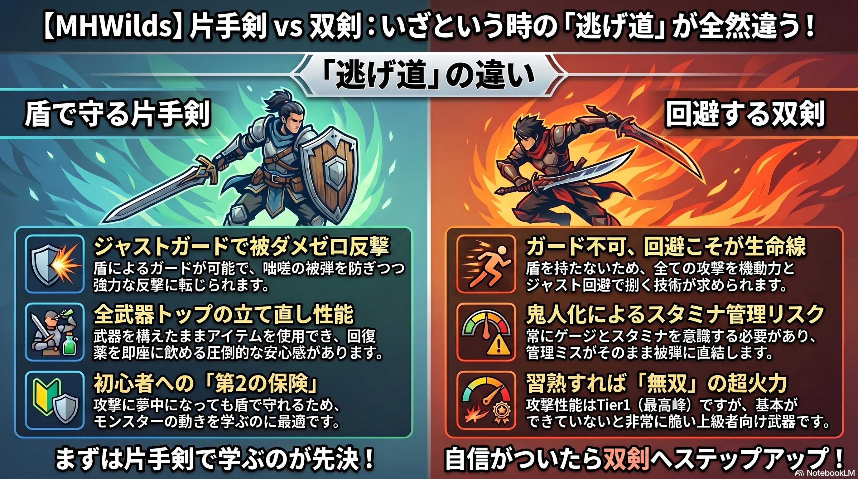 片手剣と双剣の性能比較