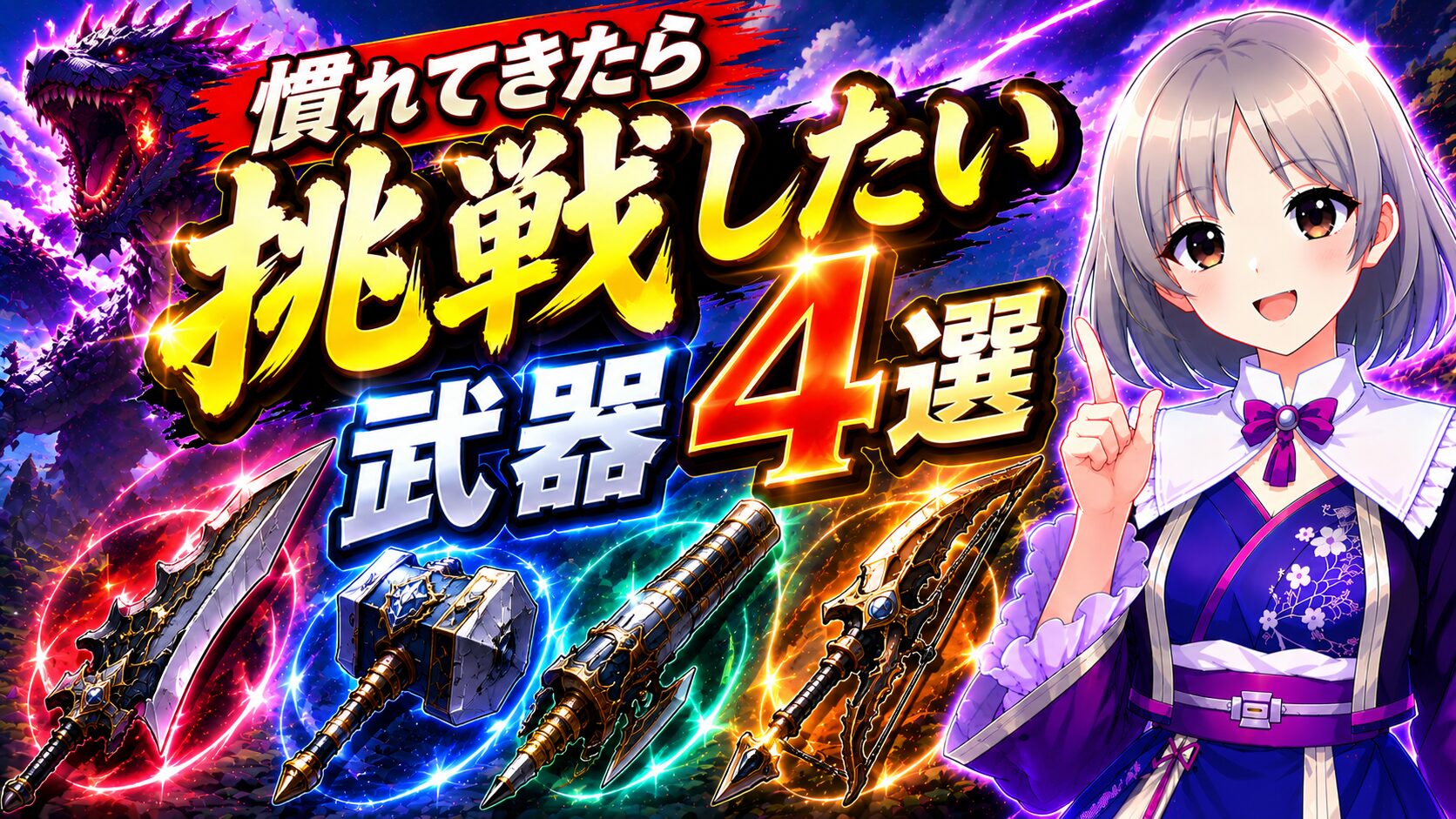 慣れてきたら挑戦したい武器4選