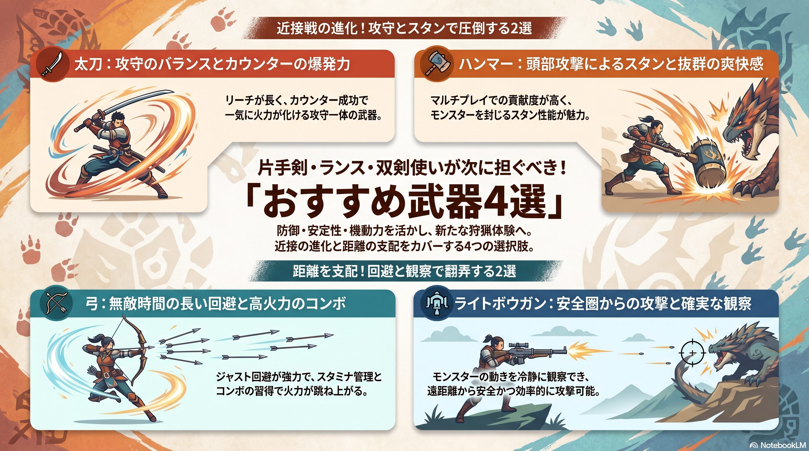 慣れてきたらおすすめの狩猟武器4選