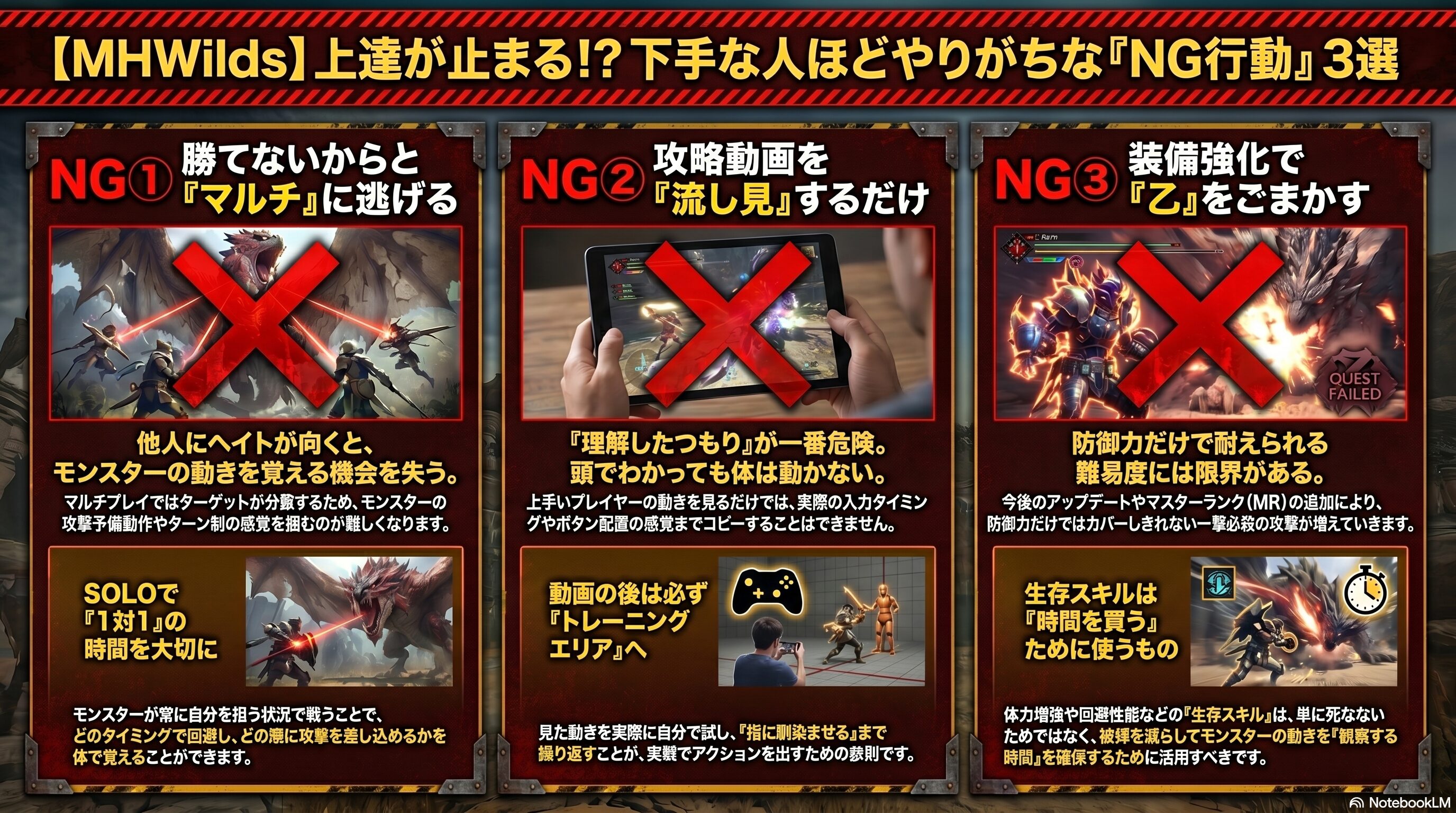 モンハン上達のNG行動3選