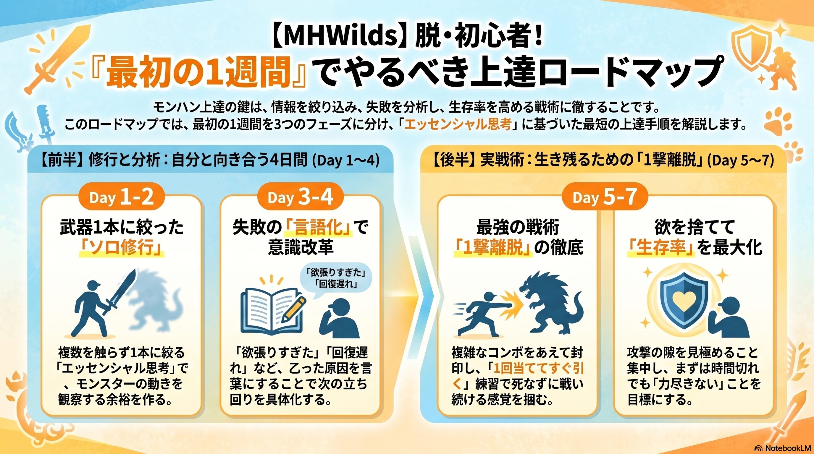 初心者向けゲーム上達1週間ロードマップ