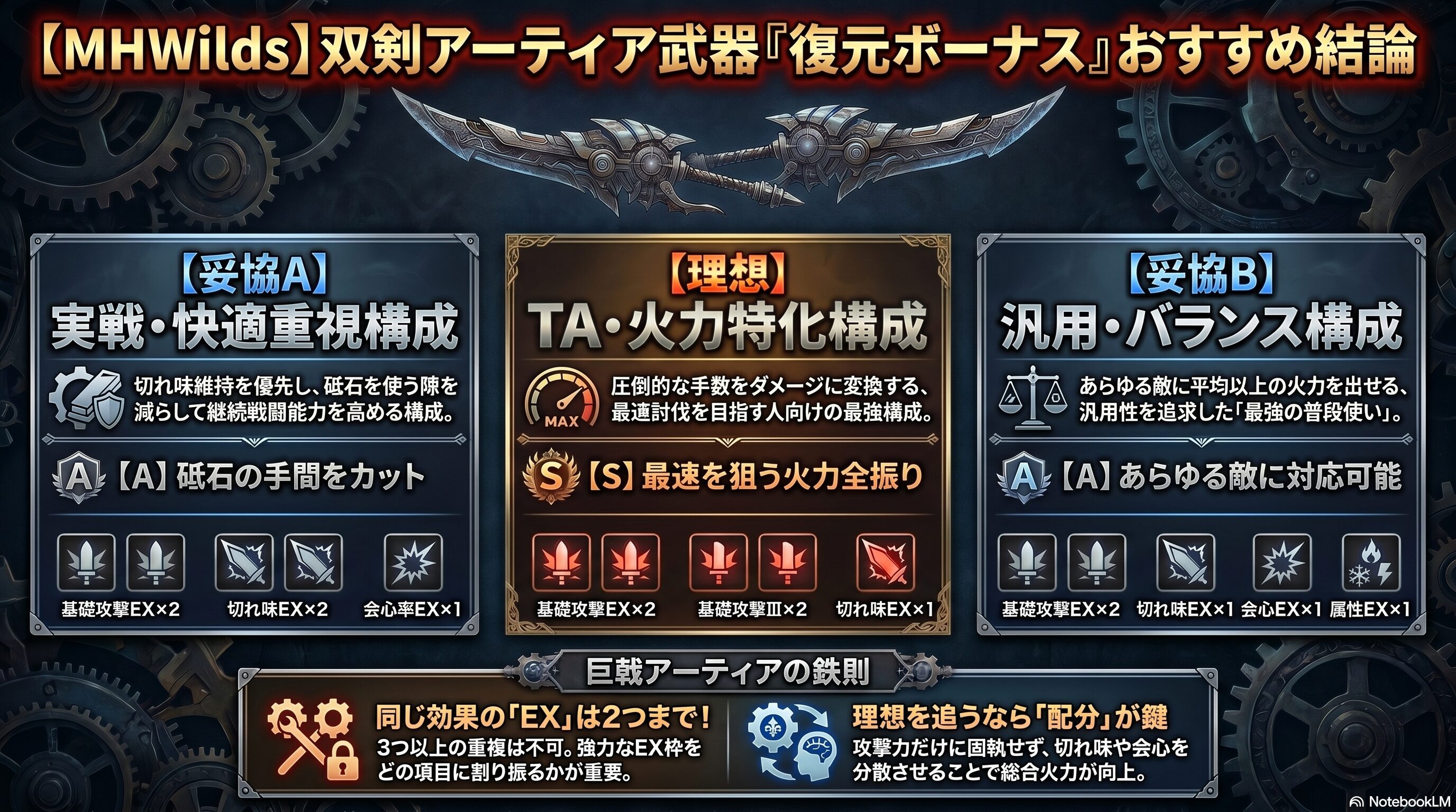 双剣アーティア推奨構成まとめ
