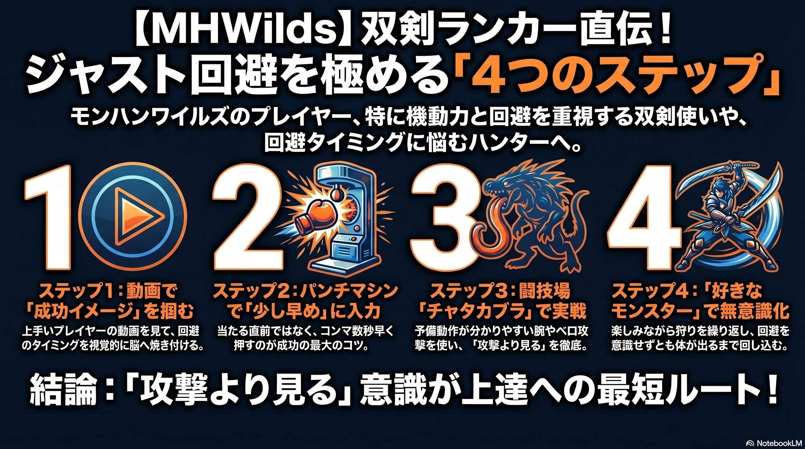 双剣ジャスト回避の練習4ステップ