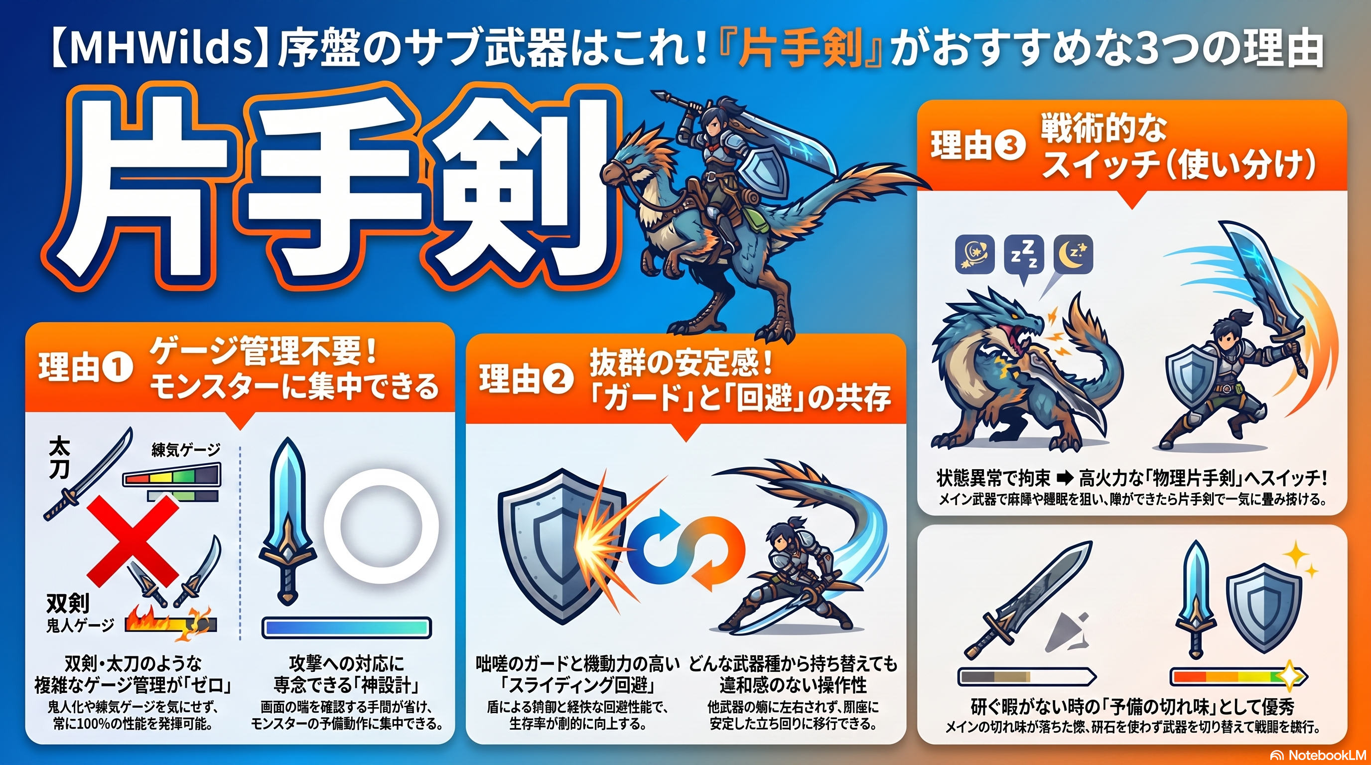片手剣がサブ武器におすすめな理由
