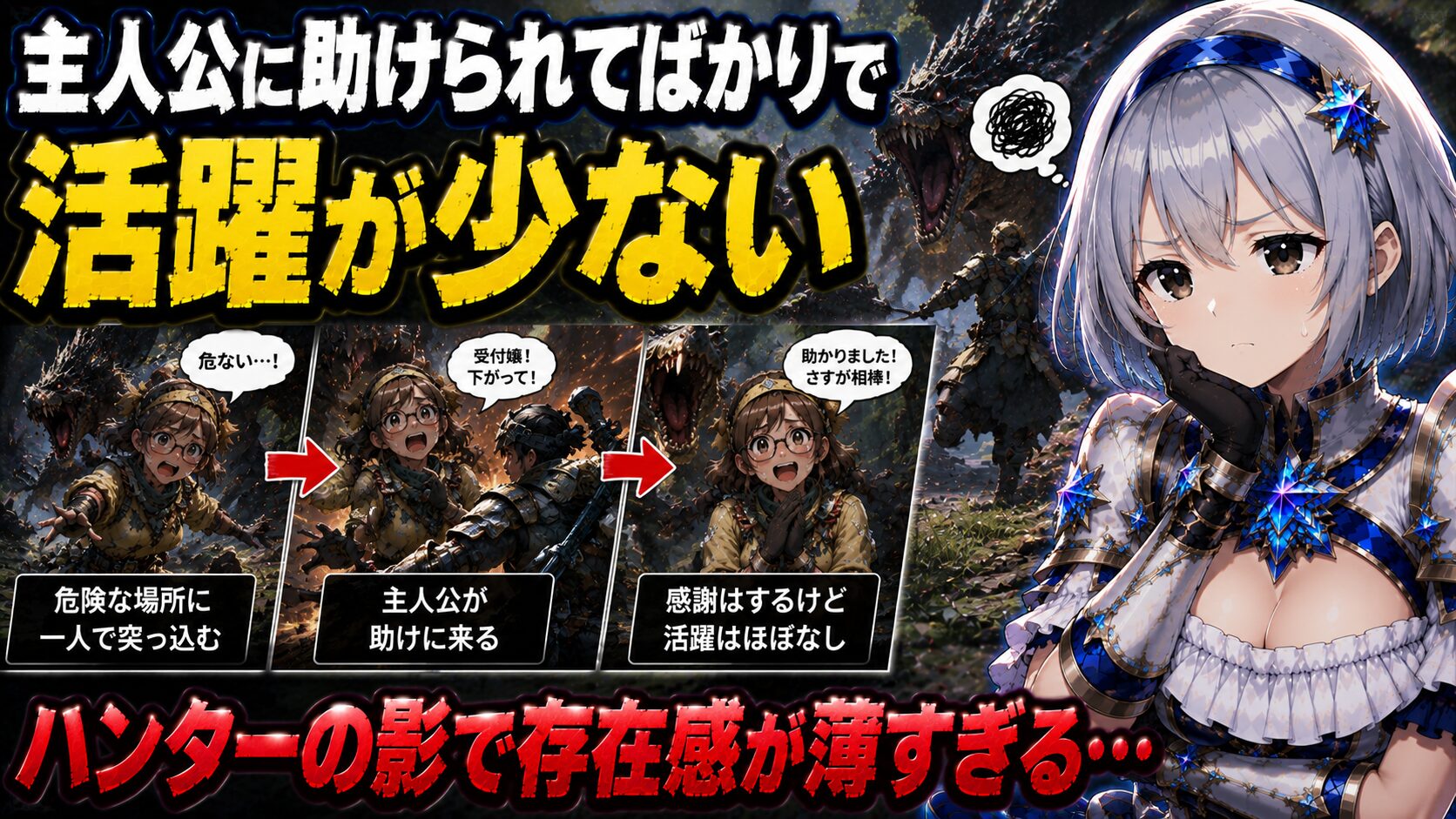 主人公に助けられてばかりで活躍が少ない