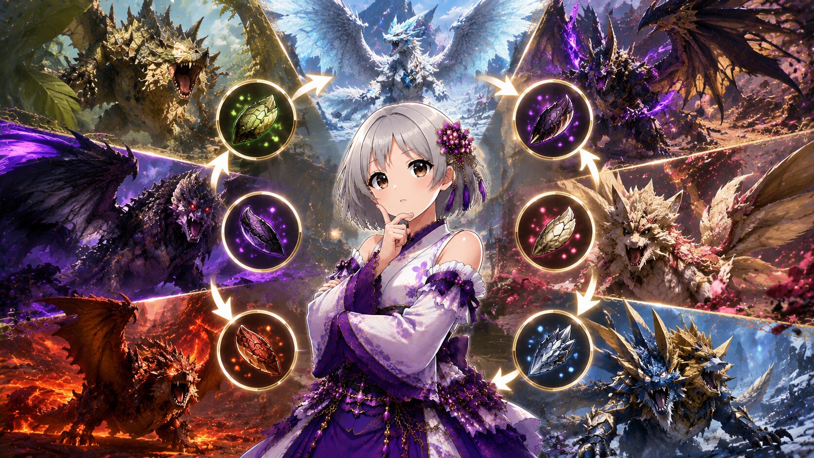 色々なモンスターがいるのでどのクエストに行こうか悩んでいるハンター