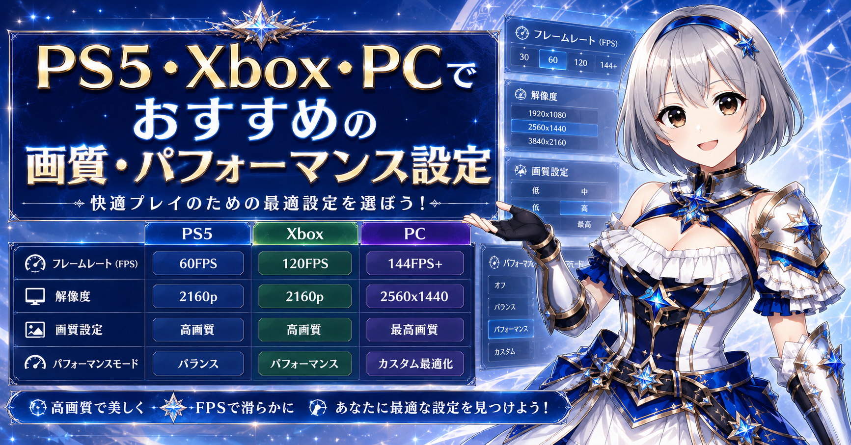 PS5・Xbox・PCでおすすめの画質・パフォーマンス設定