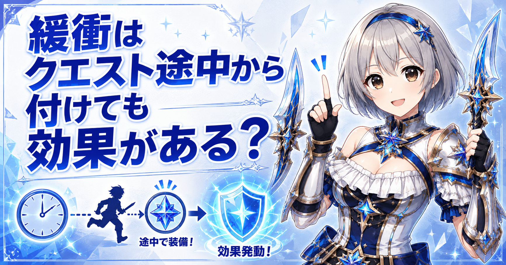 緩衝はクエスト途中から付けても効果がある?