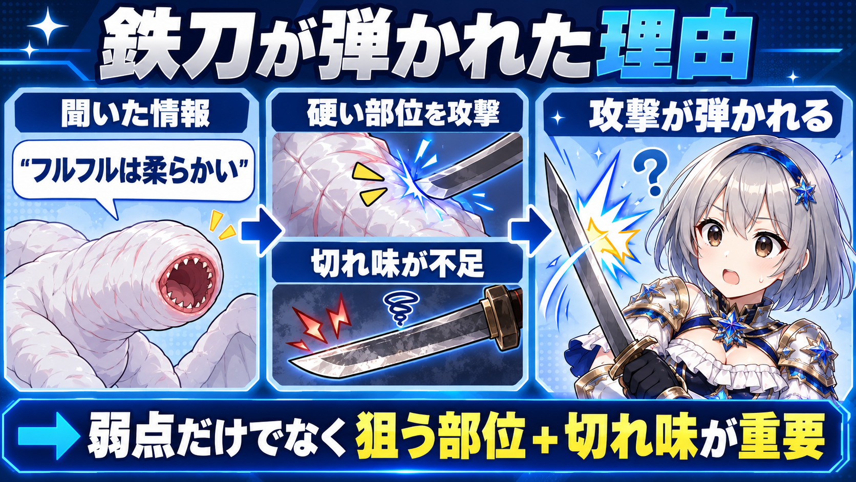 フルフルに鉄刀が弾かれた理由