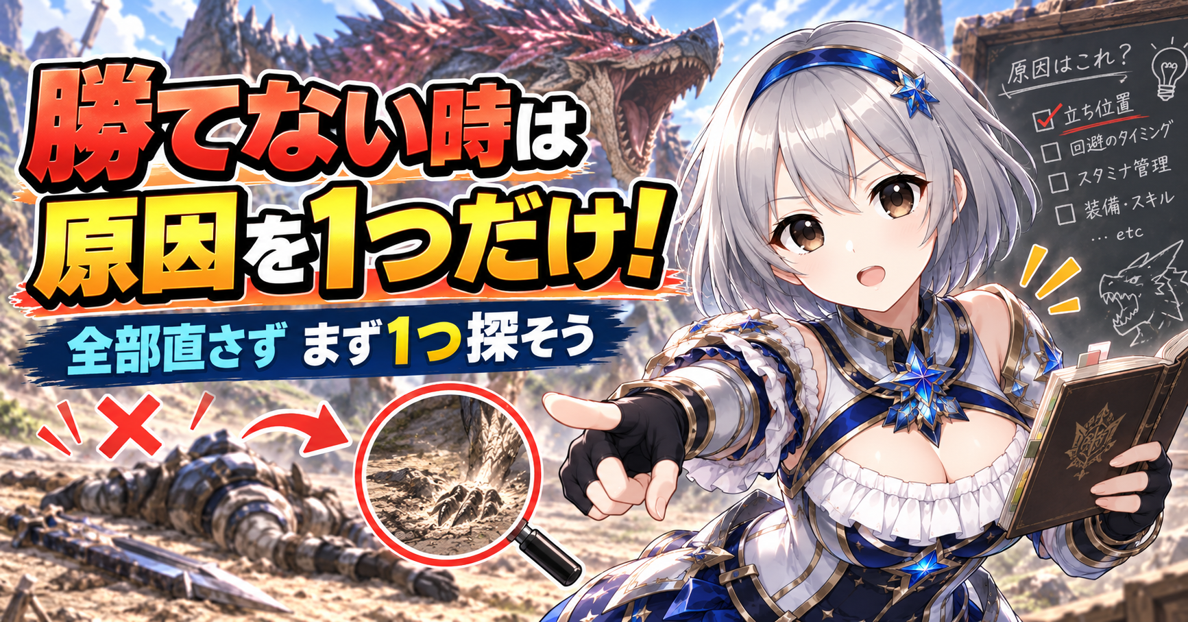 それでもモンスターに勝てなくなったら原因を1つだけ探す