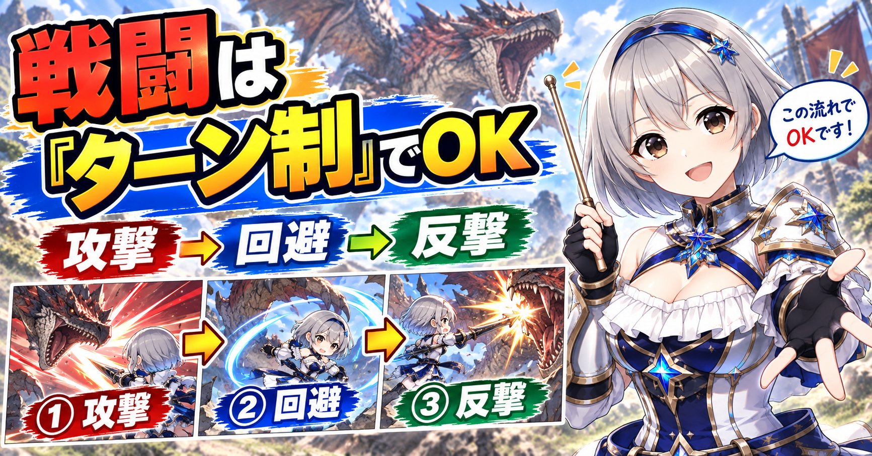 ポイント①:戦闘は「ターン制」と考えると分かりやすい