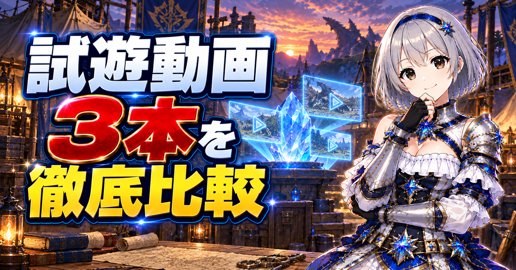 今回比較したモンハンアセンダンスの試遊動画３本