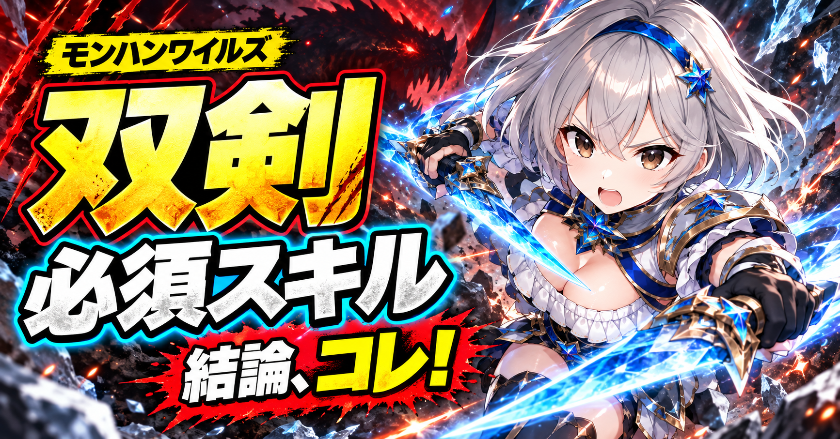 【モンハンワイルズ】双剣の必須スキルは？歴戦王アルシュベルド6分台の双剣使いが実際の装備をもとに双剣に必要なスキルを紹介・解説！